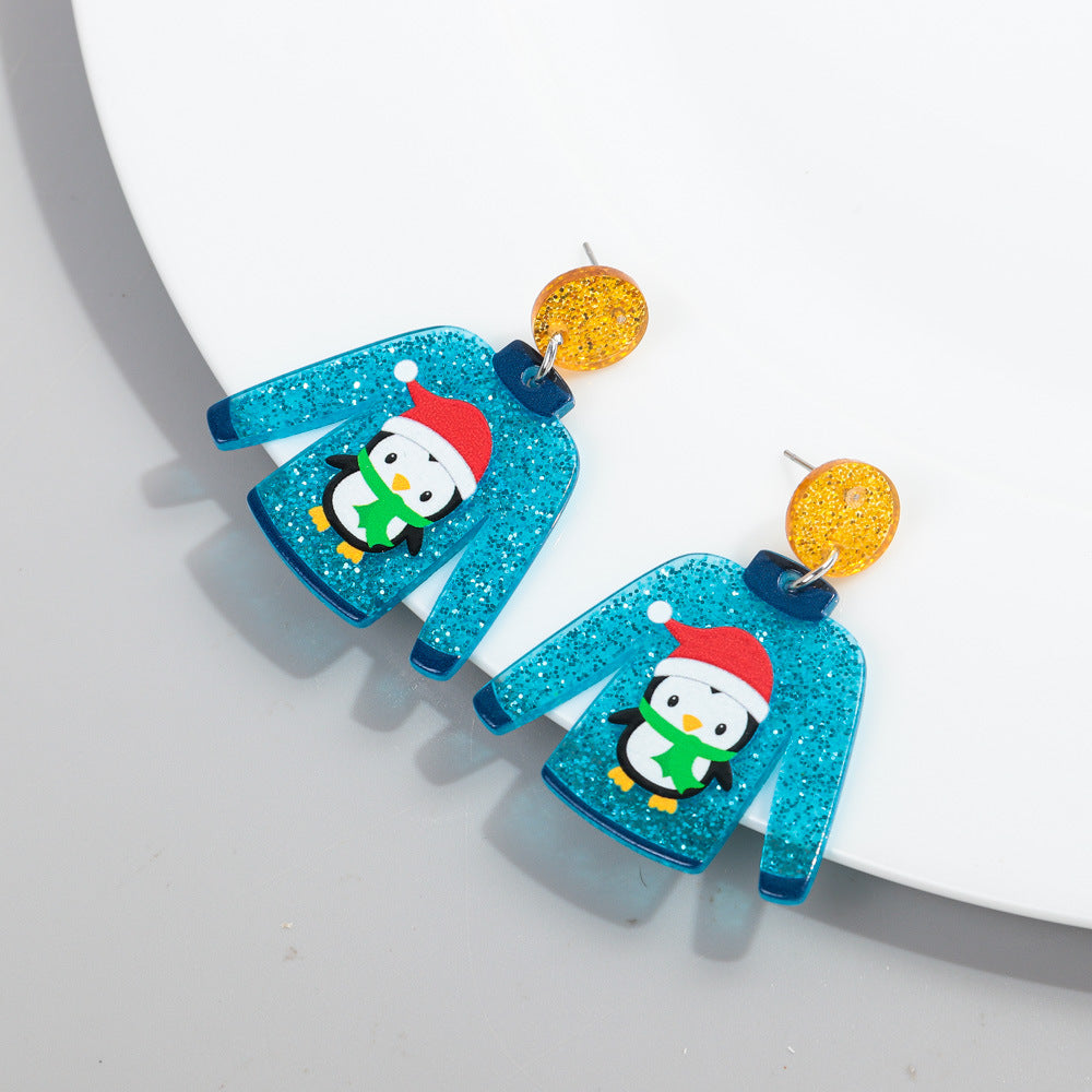 Wholesale Christmas Sweater Acrylic Earrings