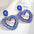 Wholesale Valentine's Day Hot Love earrings fashion color alloy rhinestone hollow love earrings jewelry