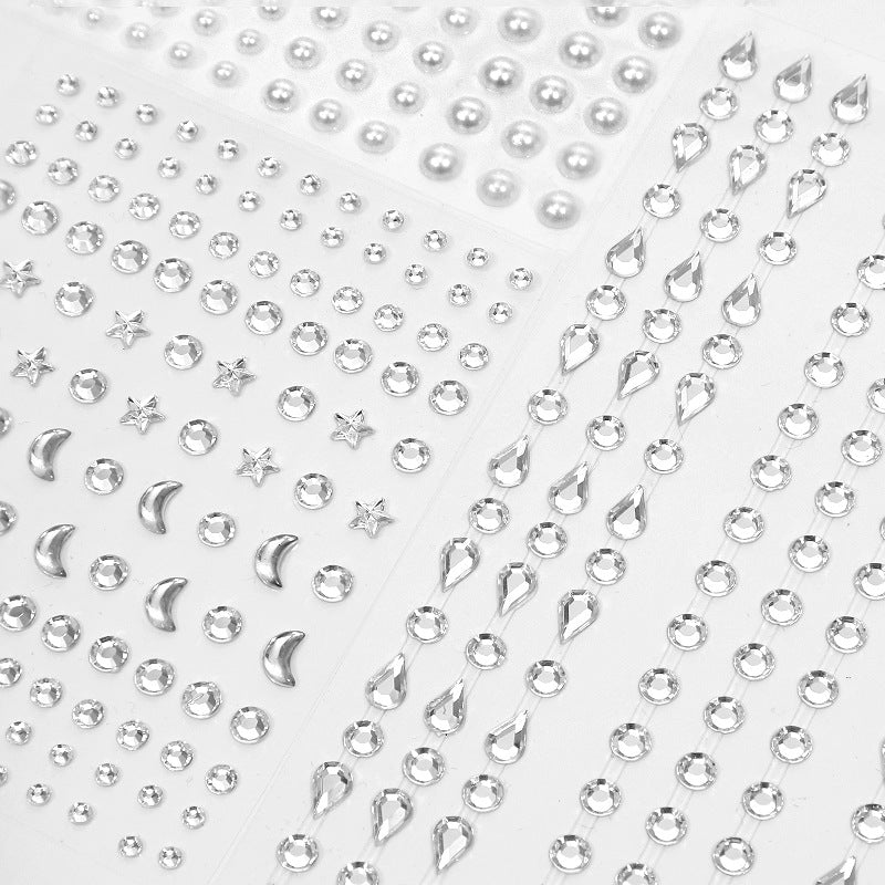 Wholesale Pearl AB Acrylic Diamond Combination Facial Stickers