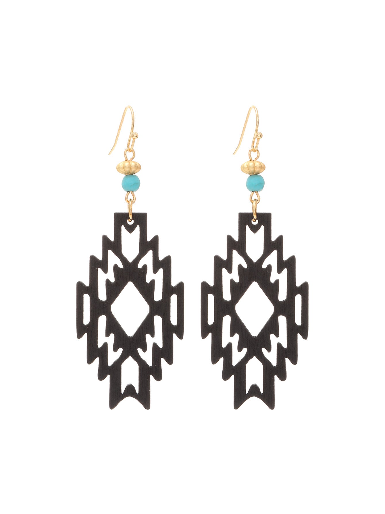 Wholesale Bohemian Hollow Wood Diamond Earrings