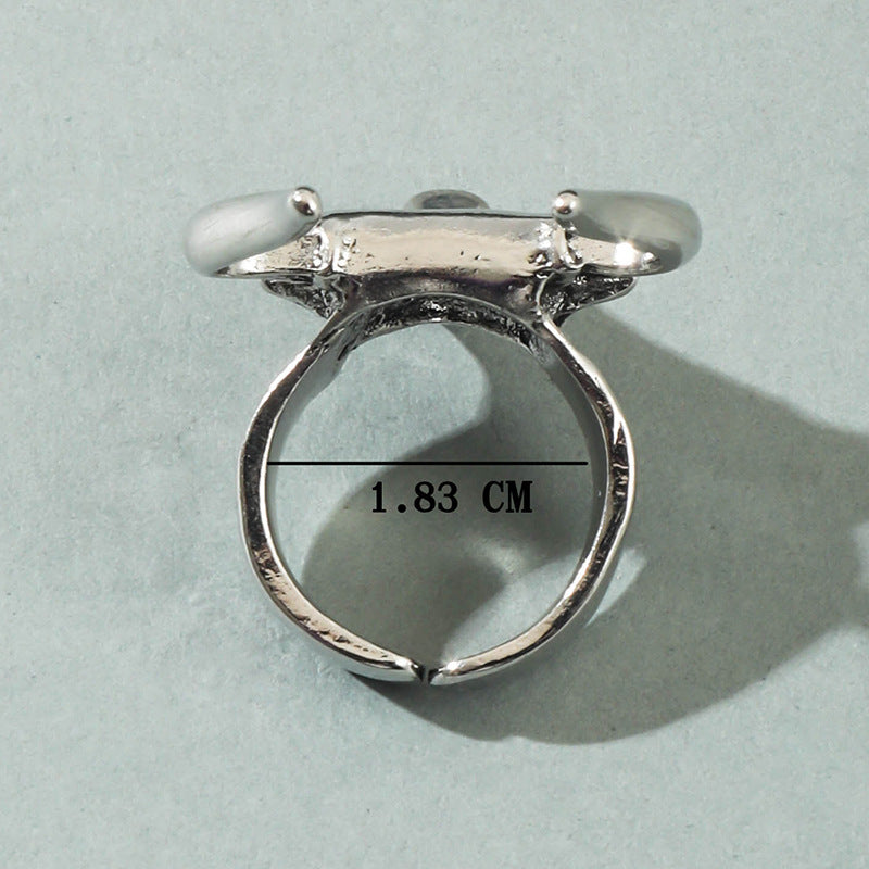 Wholesale Alloy Western Wind Bullhead Adjustable Ring