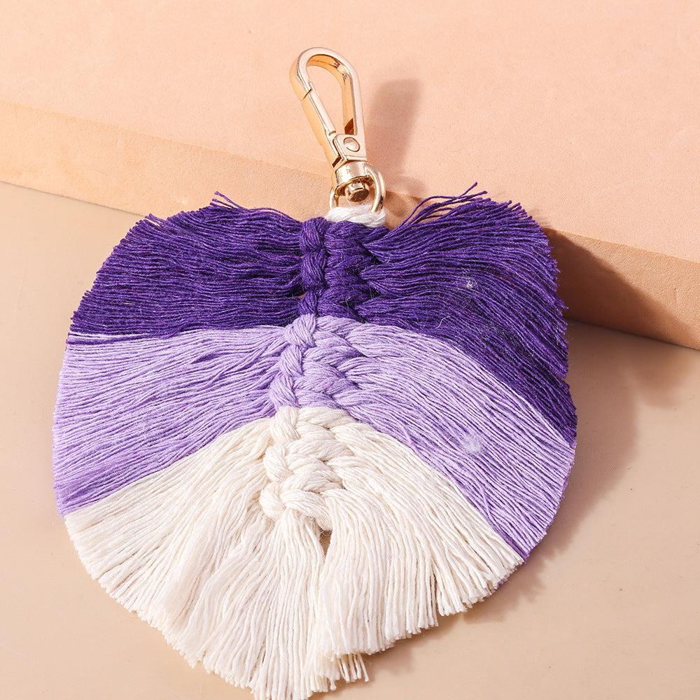 Wholesale Handwoven Colorful Banana Fan Keychain