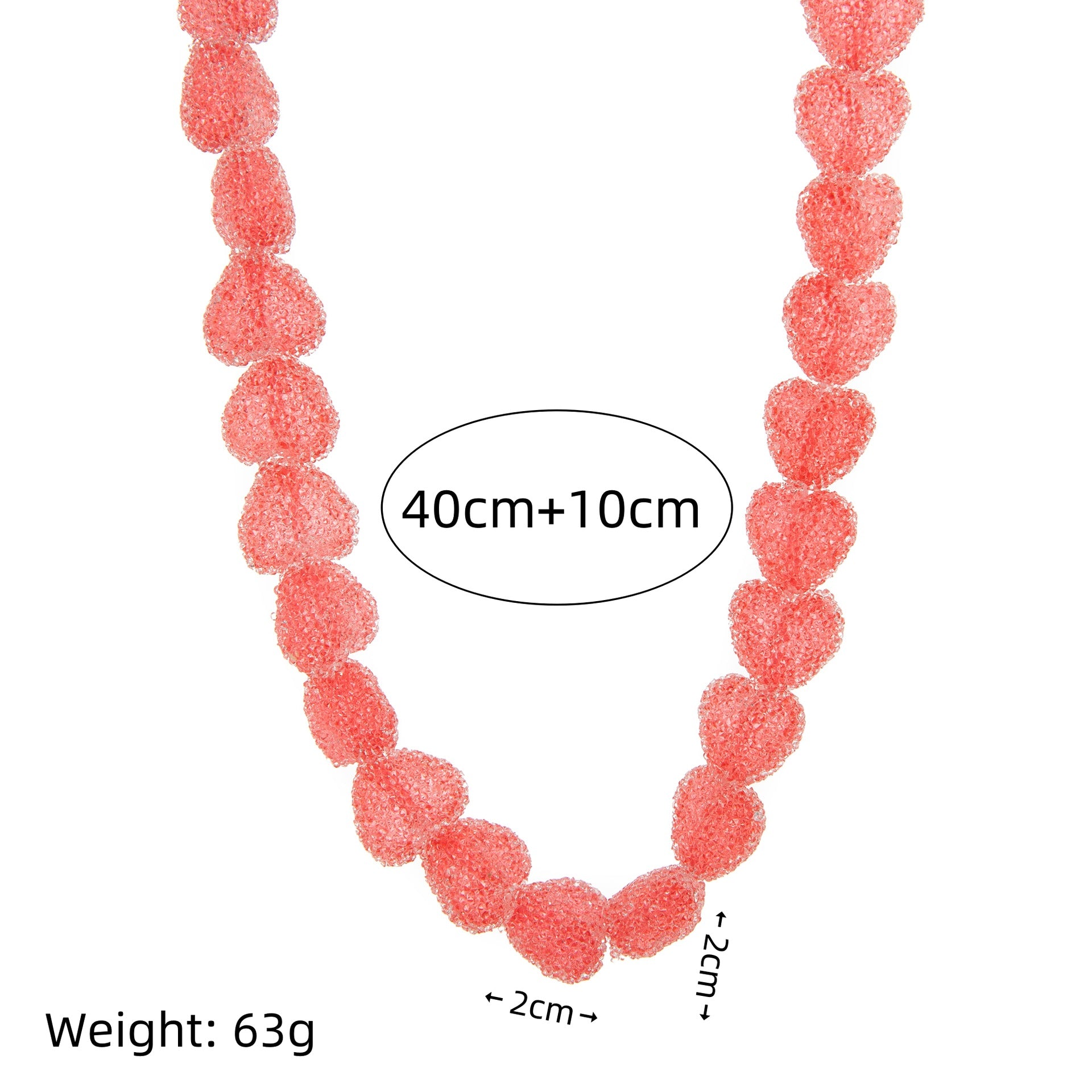 Wholesale Colorful Heart Cute Candy Resin Necklace  Earrings Jewelry Set