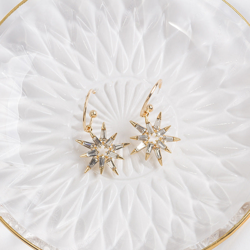 Wholesale ins personality retro French flower heart earrings