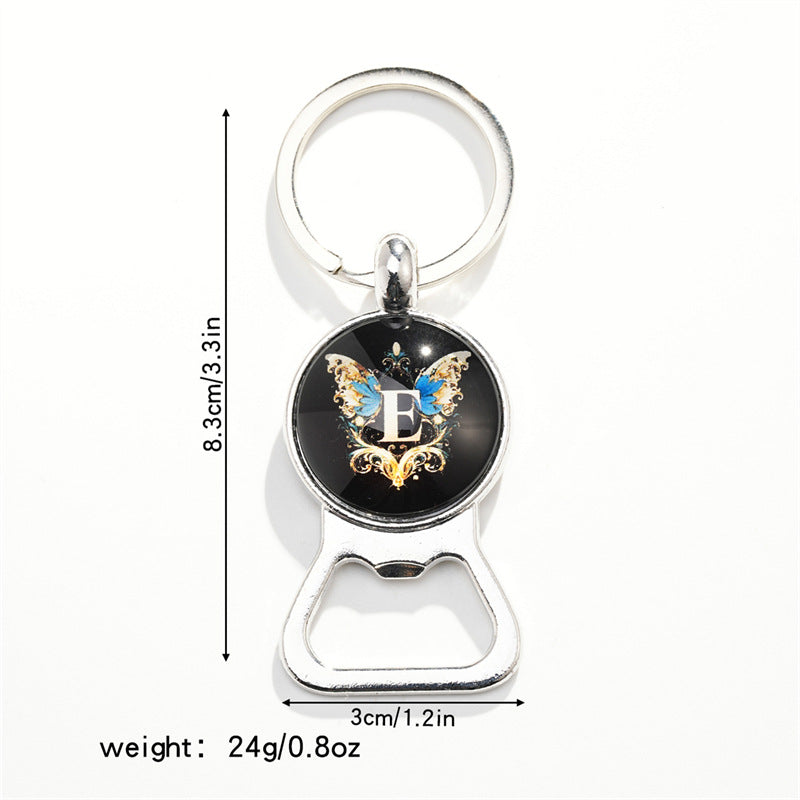 Wholesale Letter Butterfly Bottle Opener Time Gem Keychain