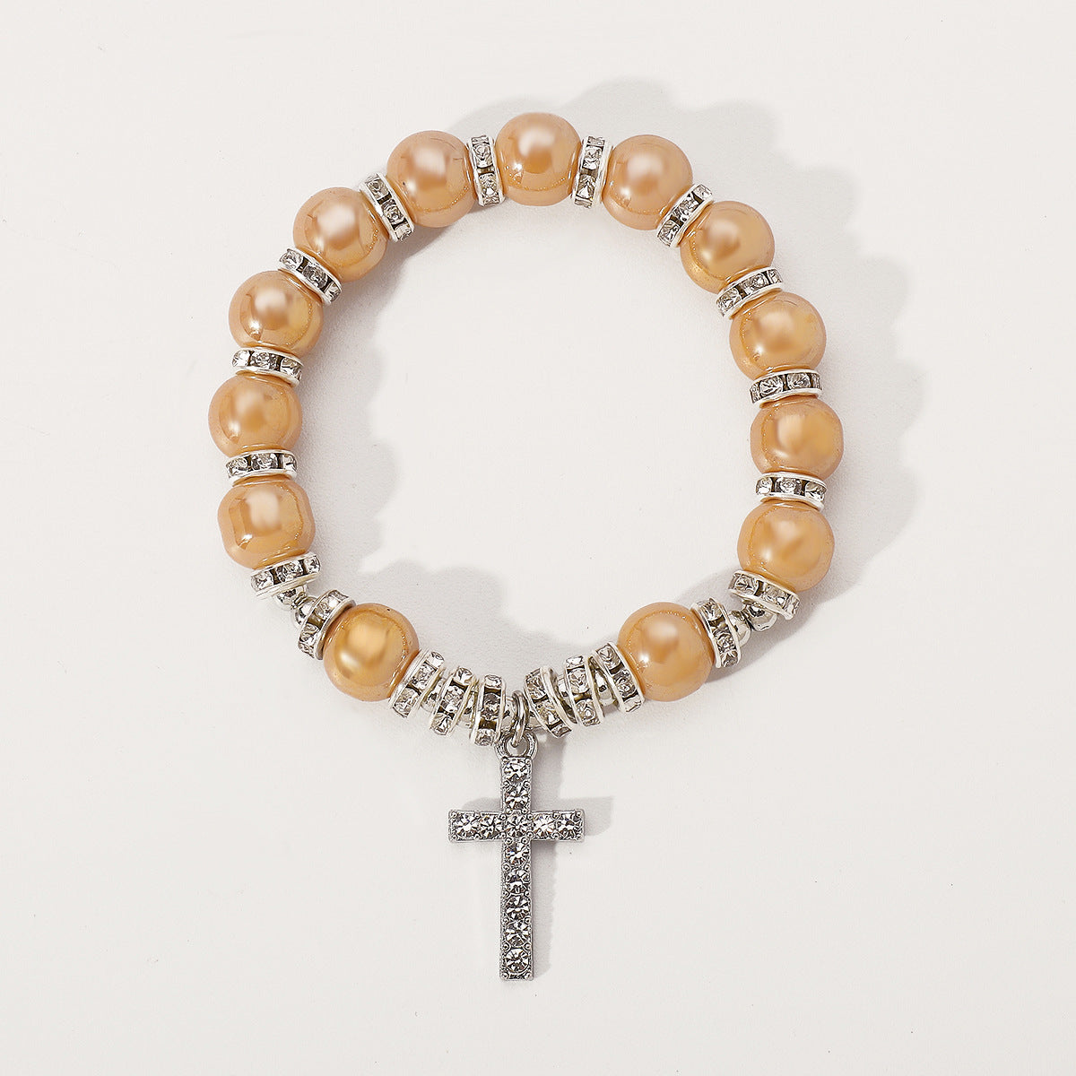 Wholesale Ethnic Style Cross Old Glass Beaded Bracelet
