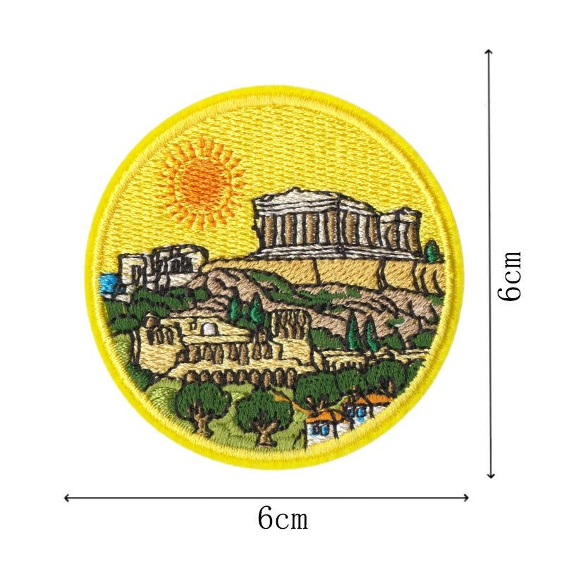 Wholesale World City Landmarks Iron On Embroidered Patches 9 Piece Set DIY Craft Supply Decorative For Clothes Backpack Journal Towel Fashion Accessory Gift