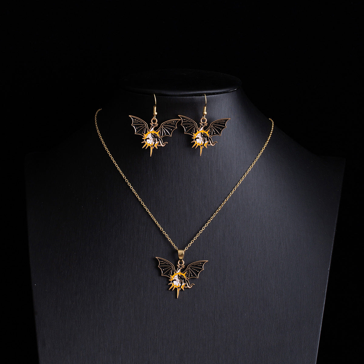 Wholesale Gothic Punk  Earring Necklace Set