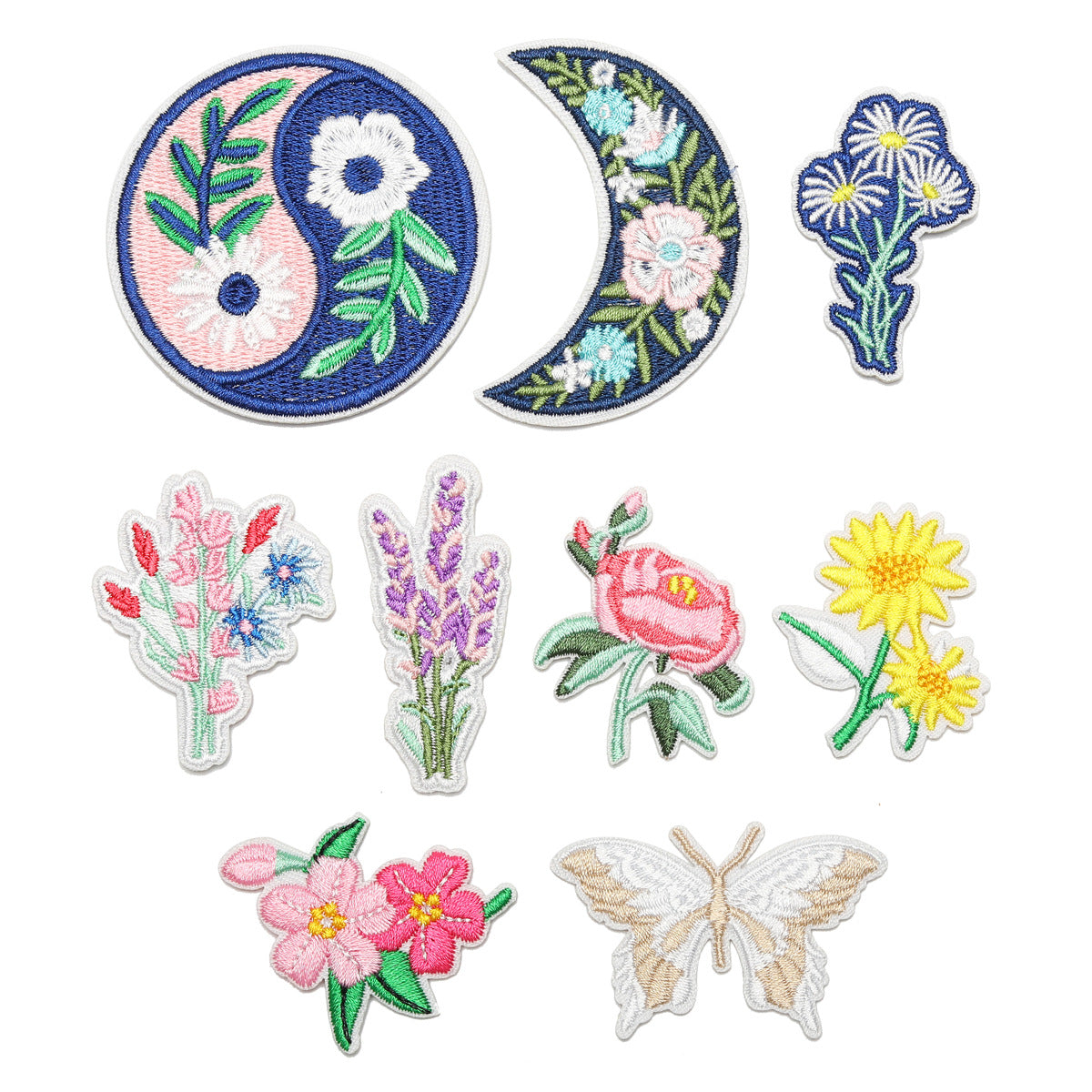 Wholesale Chinese Style Embroidered Flower Patches Twill DIY Applique Decorative Accent For Towels Bags Resale