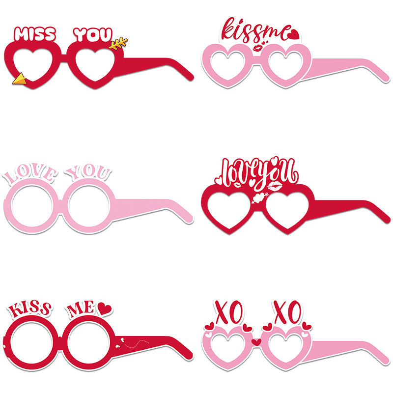 Wholesale Valentine's Day Paper Glasses Set