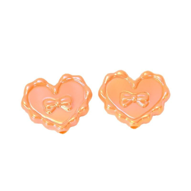 Wholesale  5pcs/pack  Heart-shaped beaded bow   Acrylic Beads