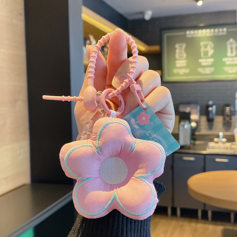 Keychains de girasol de arte de tela al por mayor