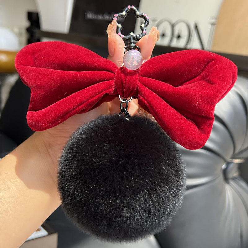 Wholesale Hairball pendant large bow keychain