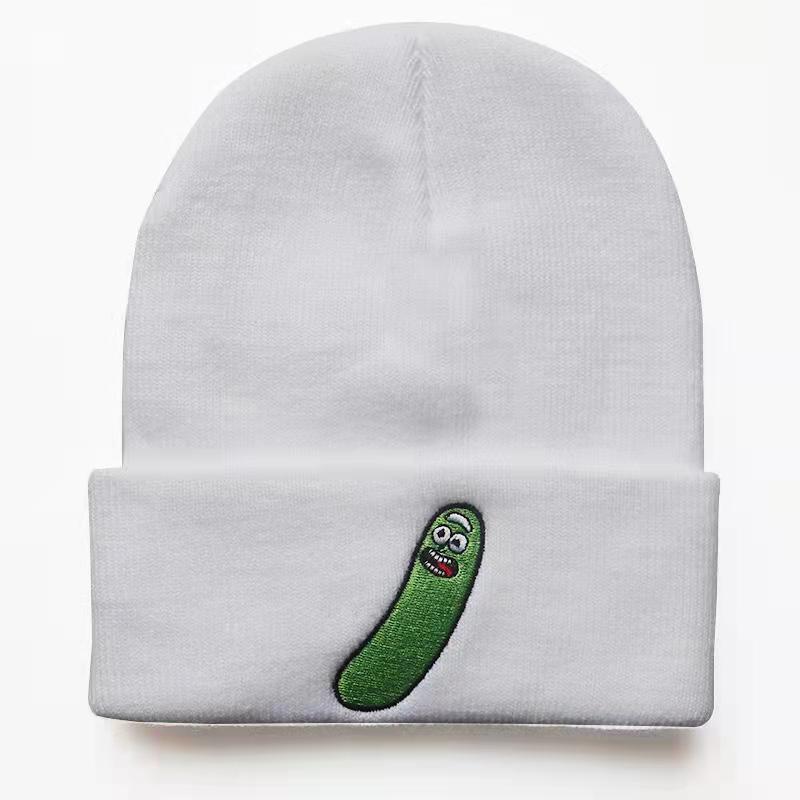Wholesale Cucumber Cute Knitted Funny Anime Embroidered Hip Hop Winter Hat