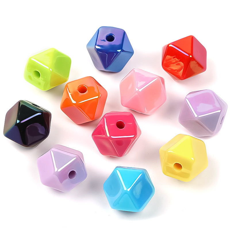 Wholesale Random 30pcs/pack Polygonal Cut Square Bead Acrylic Bead DIY Bead Accessories