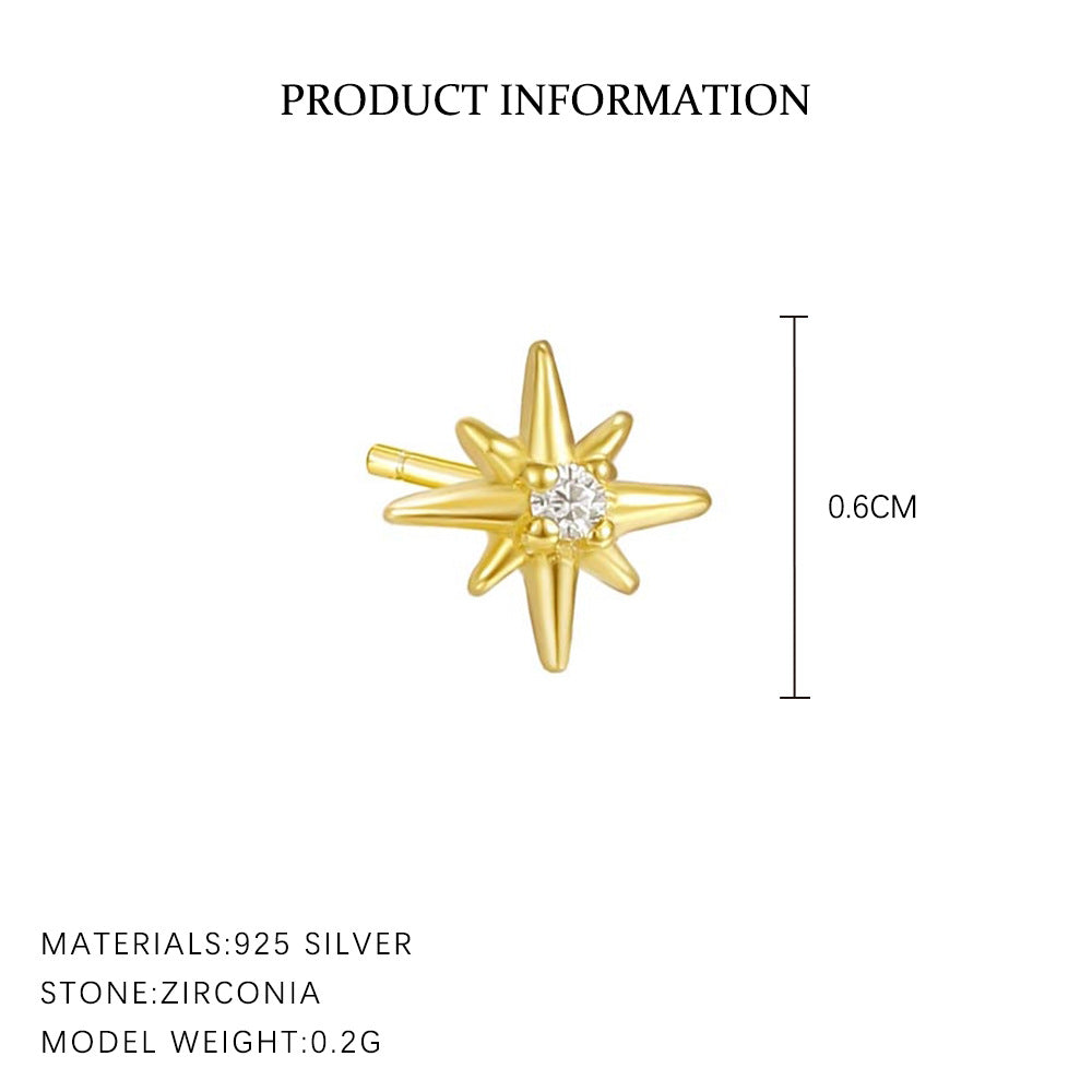 Wholesale Star shaped micro inlaid Ear Studs