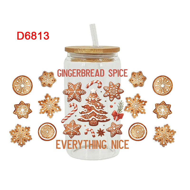 Wholesale Colorful Christmas Series 16oz Cup UV DTF Wraps