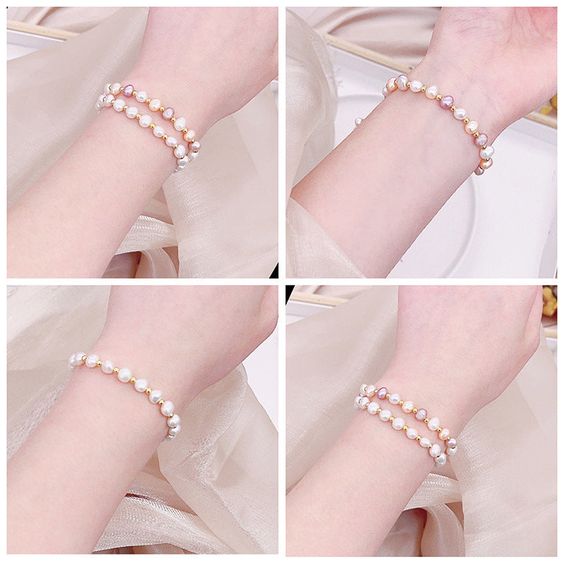 Wholesale of Jade Simple and Compact Pearls Bracelet