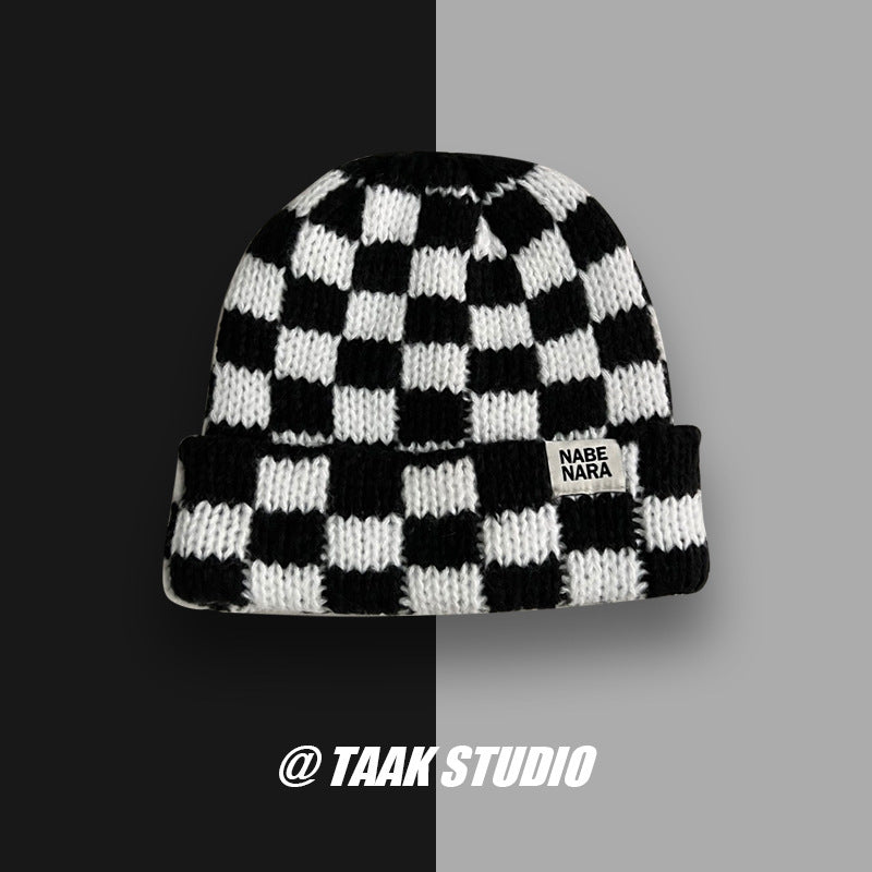 Wholesale Checkered knit hat for women