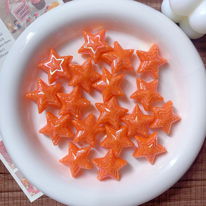 Wholesale 10pcs Color-plated UV Five-pointed Star  Acrylic Beads