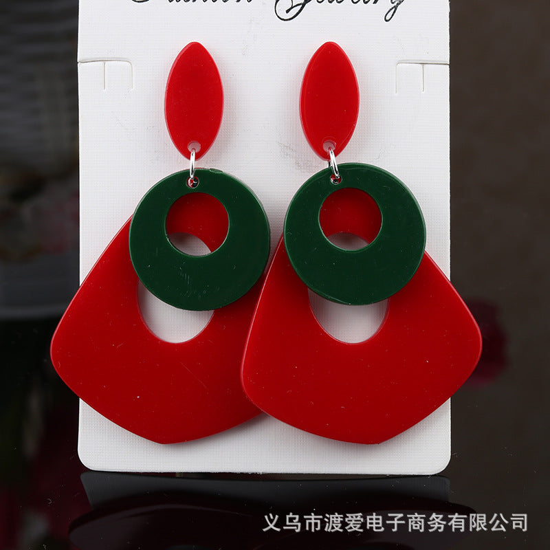 Wholesale Round hollow ing earrings acrylic earrings