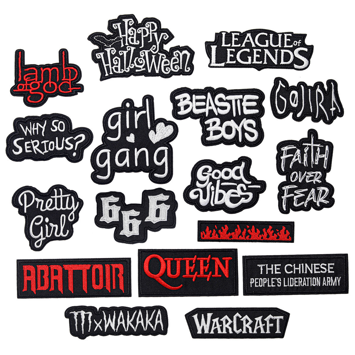 Wholesale Black And White Embroidered Letter Patches Set Of 16 For Clothes Bags Towels Fashion Decorative Gift Resale