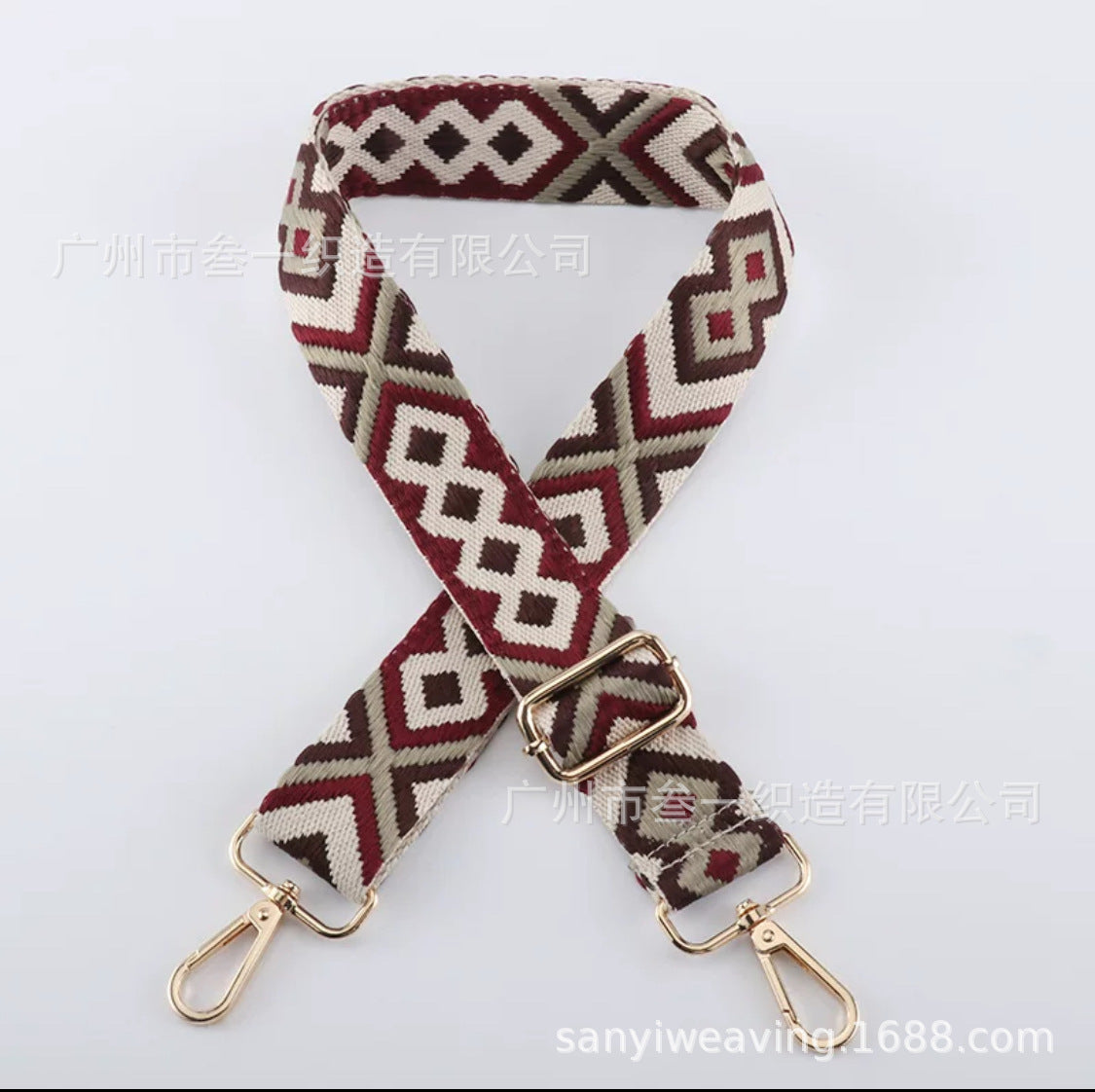 Wholesale All-match Ethnic Style 3.8cm Diamond Jacquard Adjustable Lengthened Retro Style Bag Strap