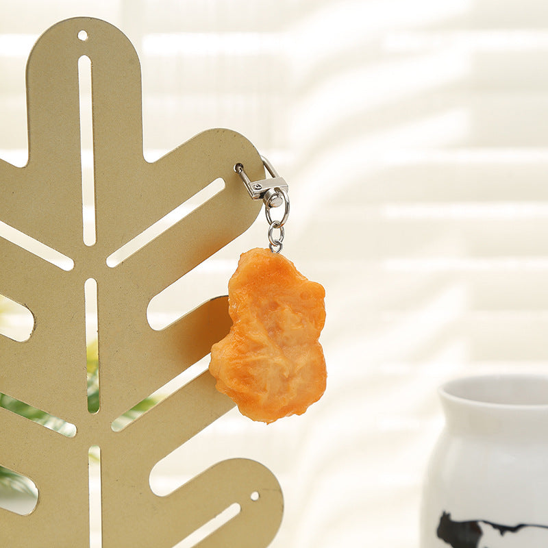 Simulación de PVC al por mayor Piernas de pollo frito nuggets de pollo frito llavero