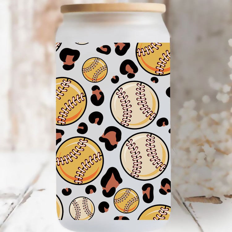 Wholesale Baseball and Football Sports Series 16oz Cup UV DTF Wraps