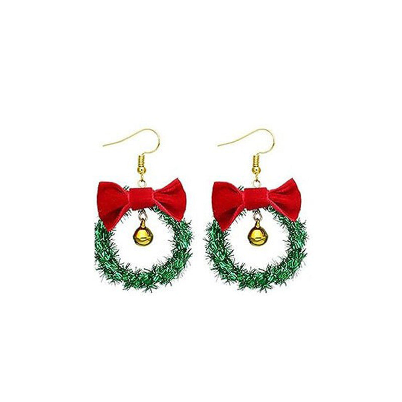 Wholesale Christmas snowflake candy bell reindeer earrings
