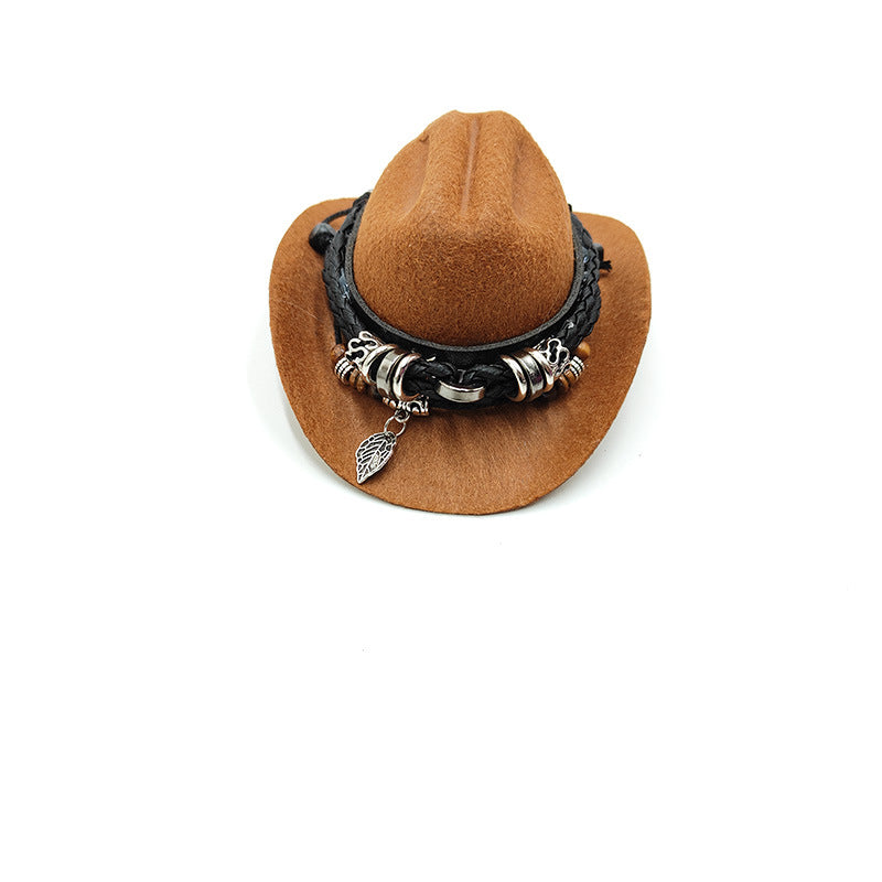 Wholesale Yama gentleman cowboy hat son mini pet hat birthday party hat weilai car 66 ornament hat