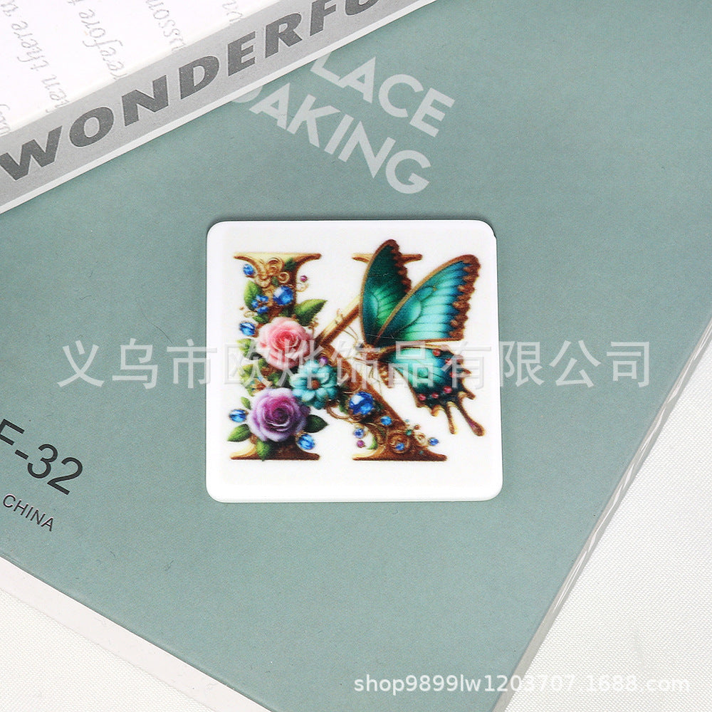 Wholesale 10pcs Cartoon Square Butterfly Personalized Bag FlatBack