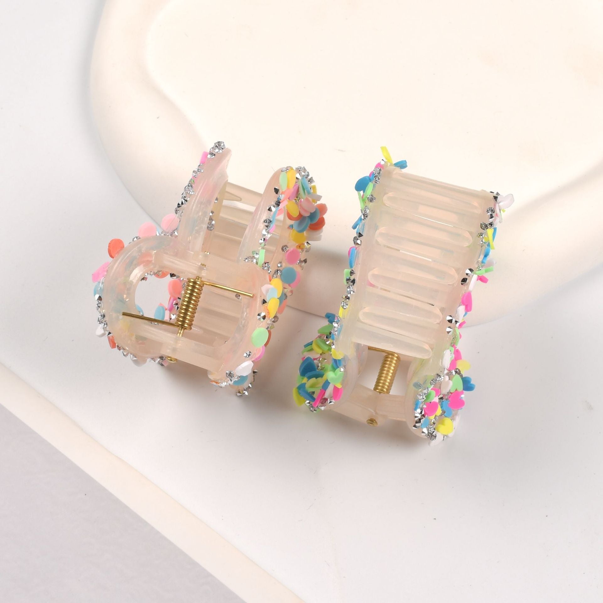 Wholesale jelly water fat love ponytail clip fashion sweet hairpin Valentine's Day heart sparkling heart clip