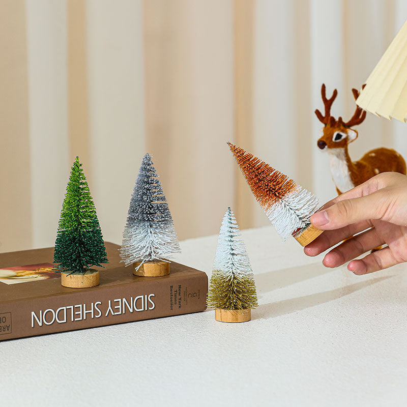 Wholesale 4PCS 10cm*4.5cm Mini Cedar Christmas PVC Ornaments