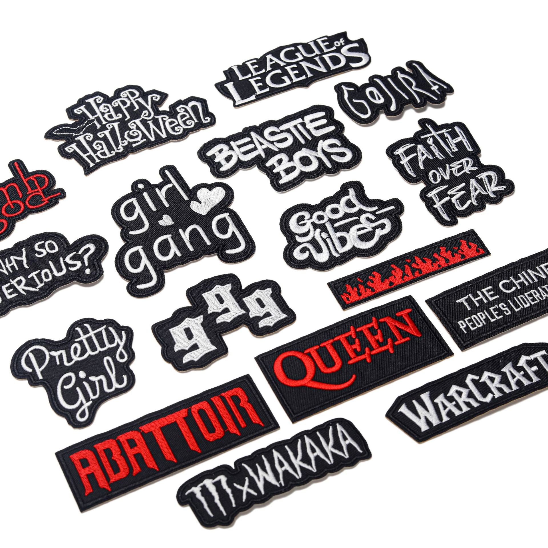 Wholesale Black And White Embroidered Letter Patches Set Of 16 For Clothes Bags Towels Fashion Decorative Gift Resale