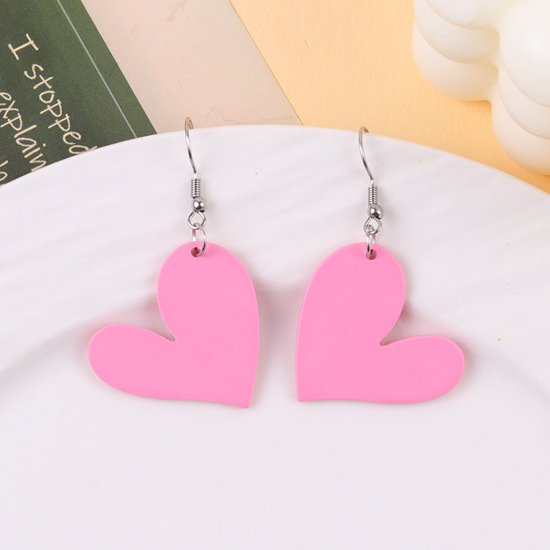 Wholesale Valentine' s Day Pink Love Acrylic Earrings
