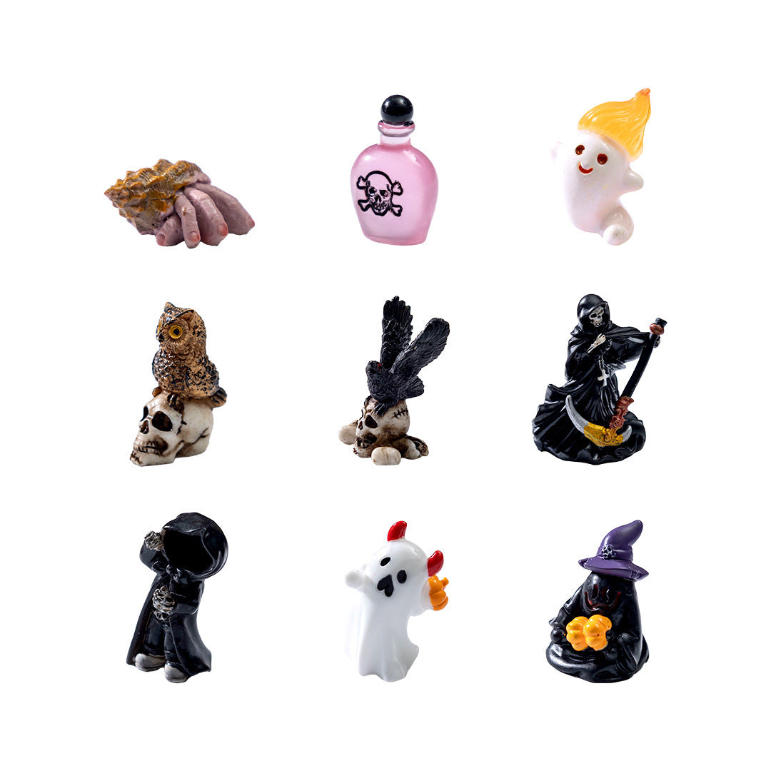 Wholesale  Ghost Grim Reaper Cartoon Resin Miniature Ornament Pendant DIY Decorative Accent