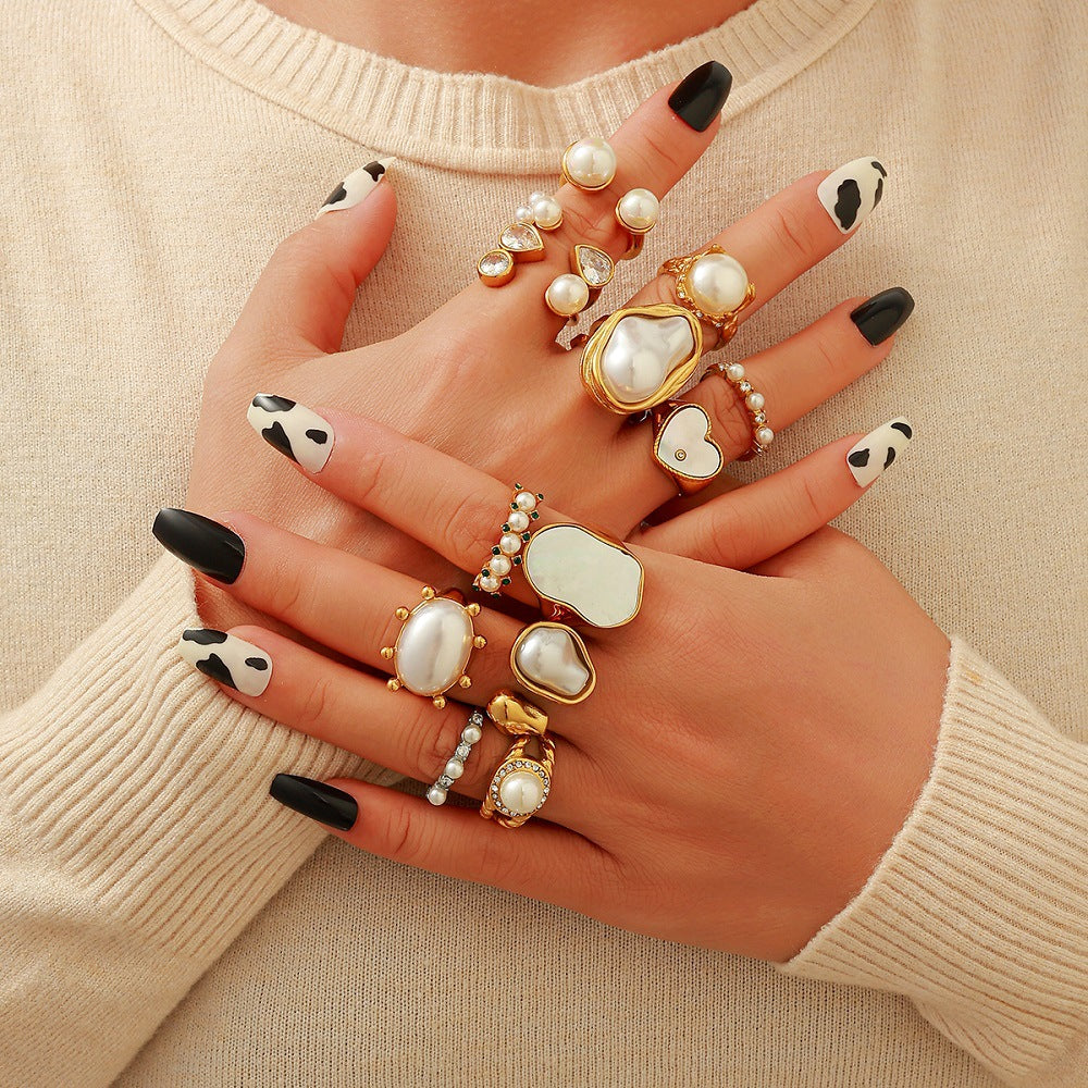 Wholesale Steel Stainless Steel Ring Vintage Round Irregular Rings