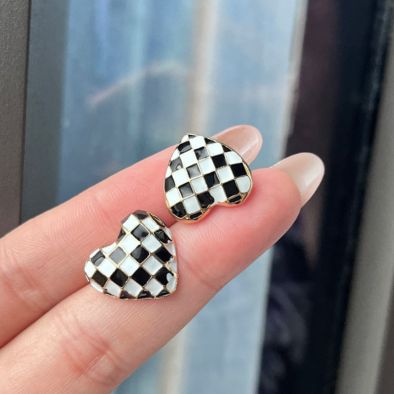 Wholesale Colorful diamond studded silver needle bow Blingbling Earrings