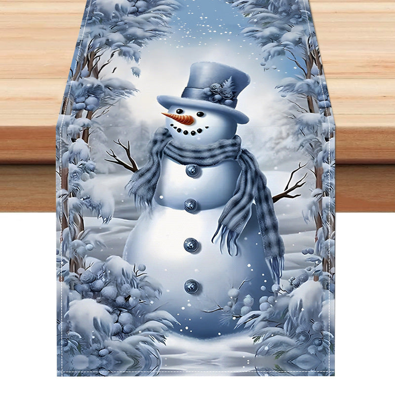 Wholesale Winter Christmas Snowman Restaurant Tablecloth Decoration