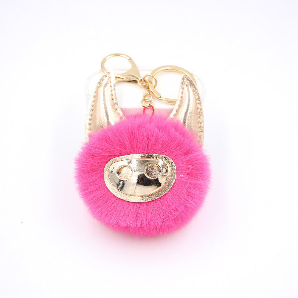 Wholesale Shiny Cute Pig Plush Ball Bag Accessories Pendant