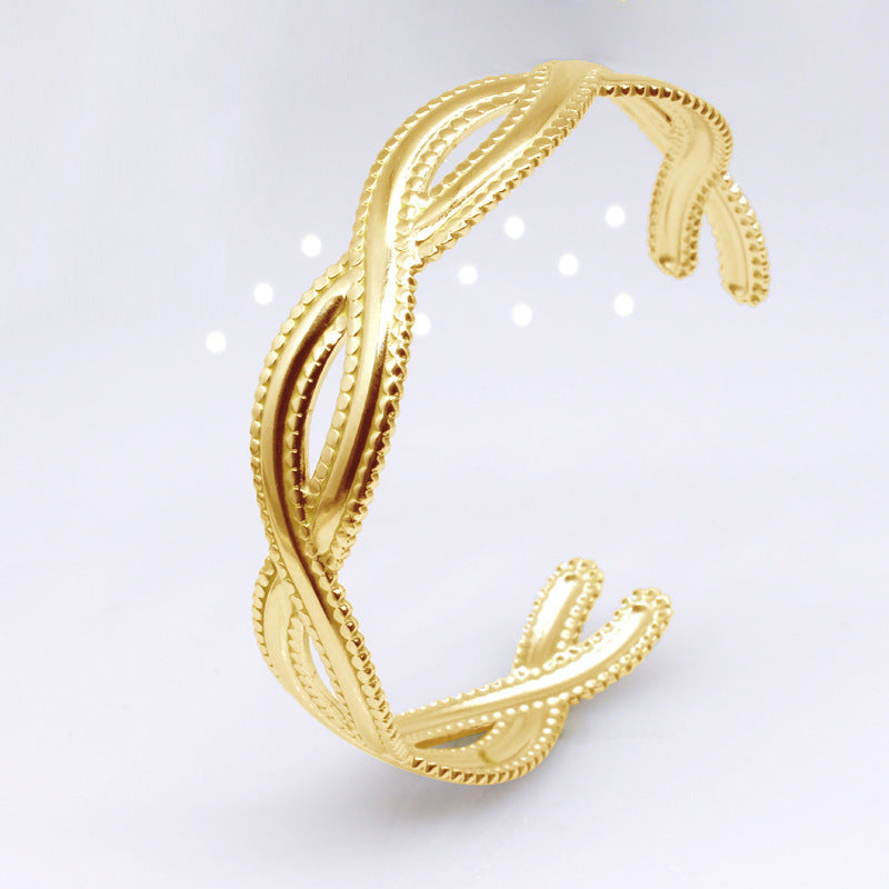 Pulsera de acero de acero inoxidable de acero inoxidable de forma C de forma C de forma cruzada