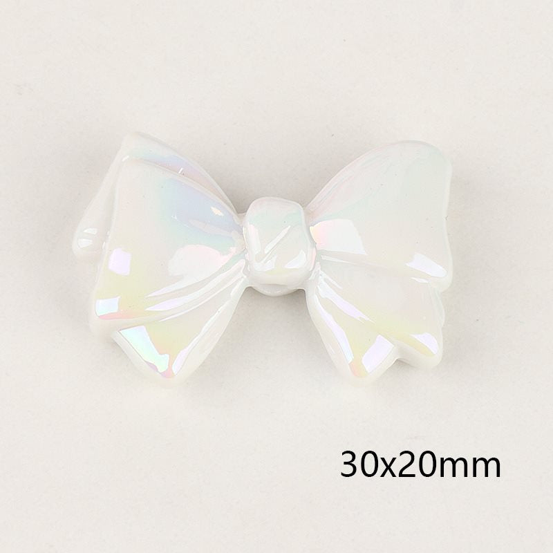 Wholesale 2PCS Acrylic Color Plated Double-sided Three-dimensional Bow Beads