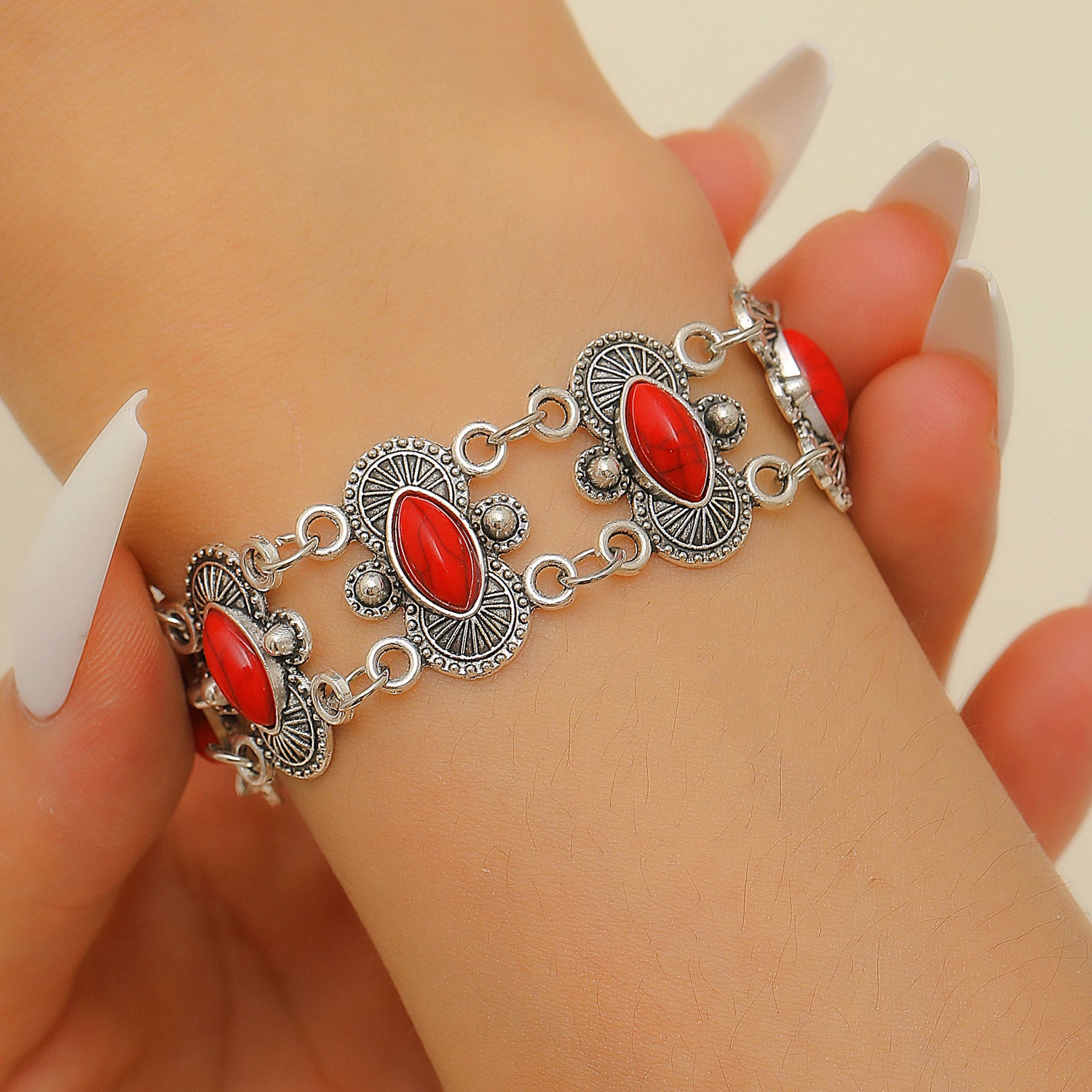 Wholesale Retro oval turquoise bracelet