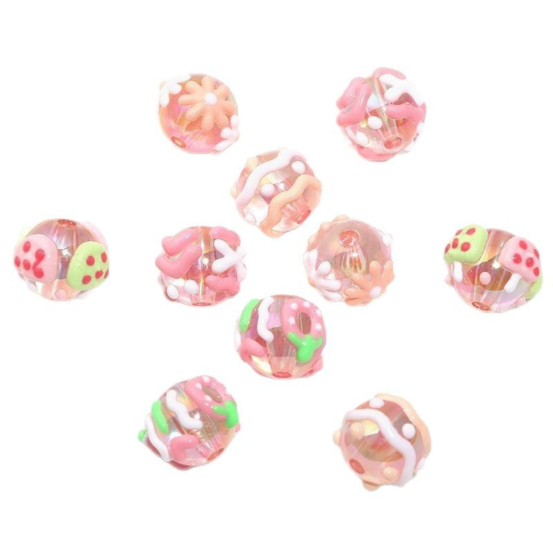 Wholesale  10pcs   Pink acrylic bead  Acrylic Beads