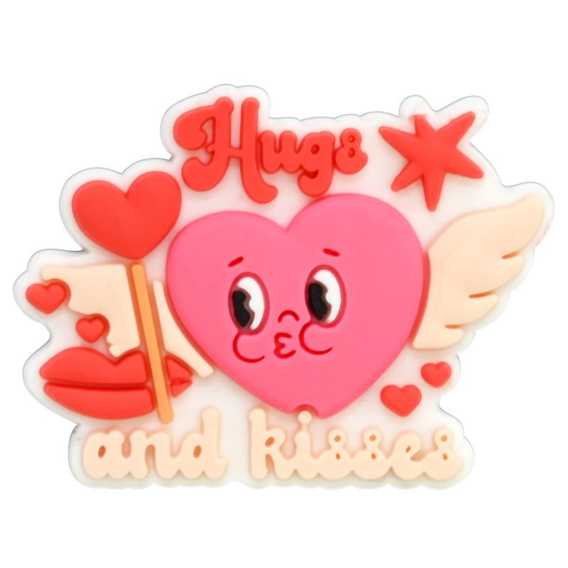 Wholesale Random 100pcs Valentine' s Day series diverse cartoon Croc Charms