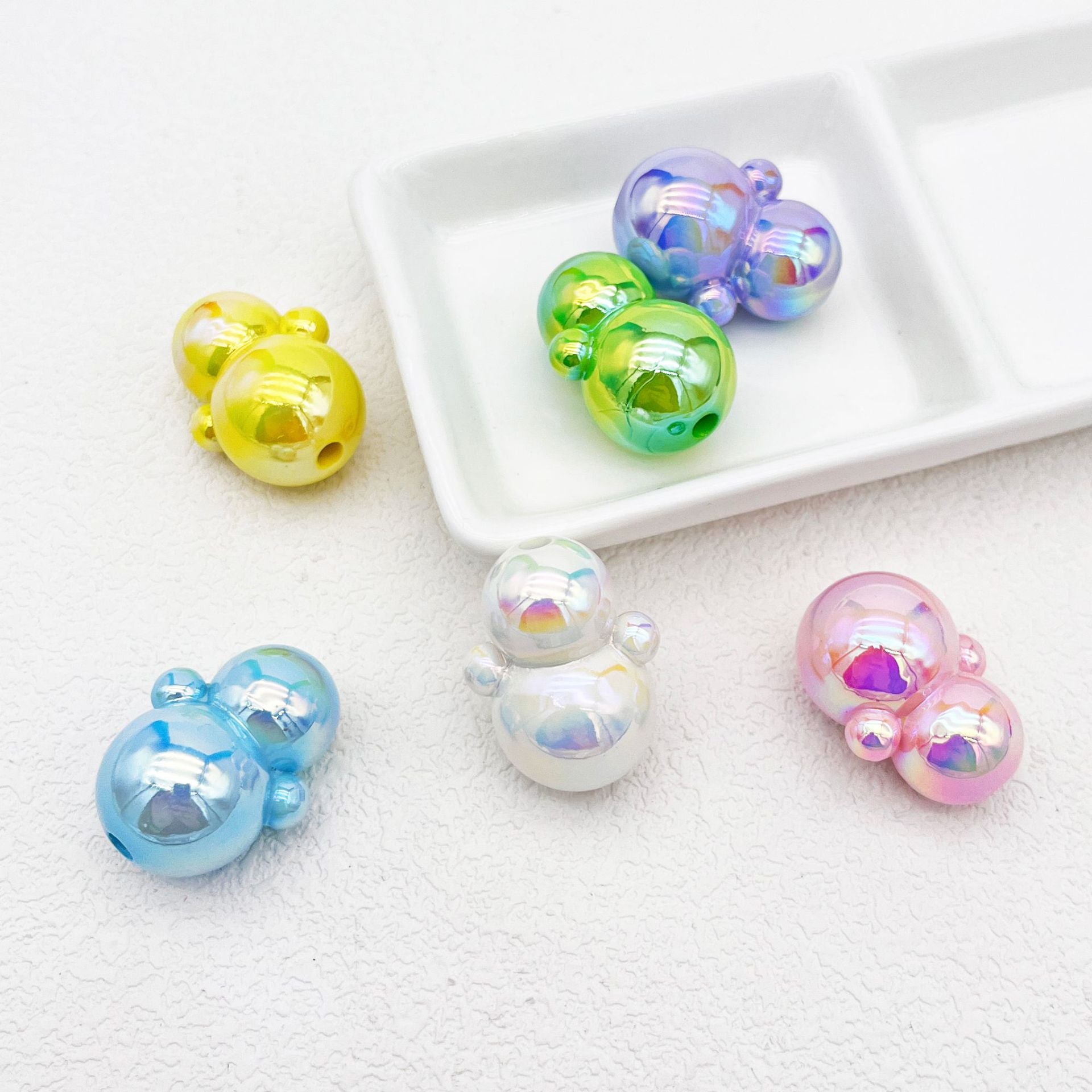 Wholesale Snowman Acrylic Beads Straight Hole Beading Diy Accessories