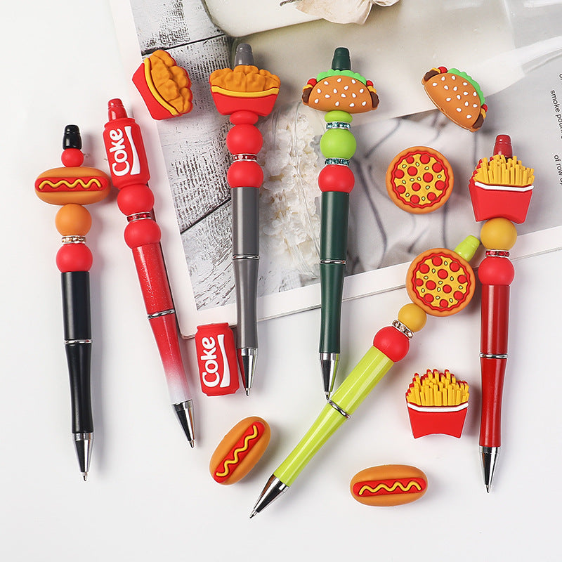 Wholesale 20pcs/pack 3D French fries silicone beads straight hole beaded DIY beads