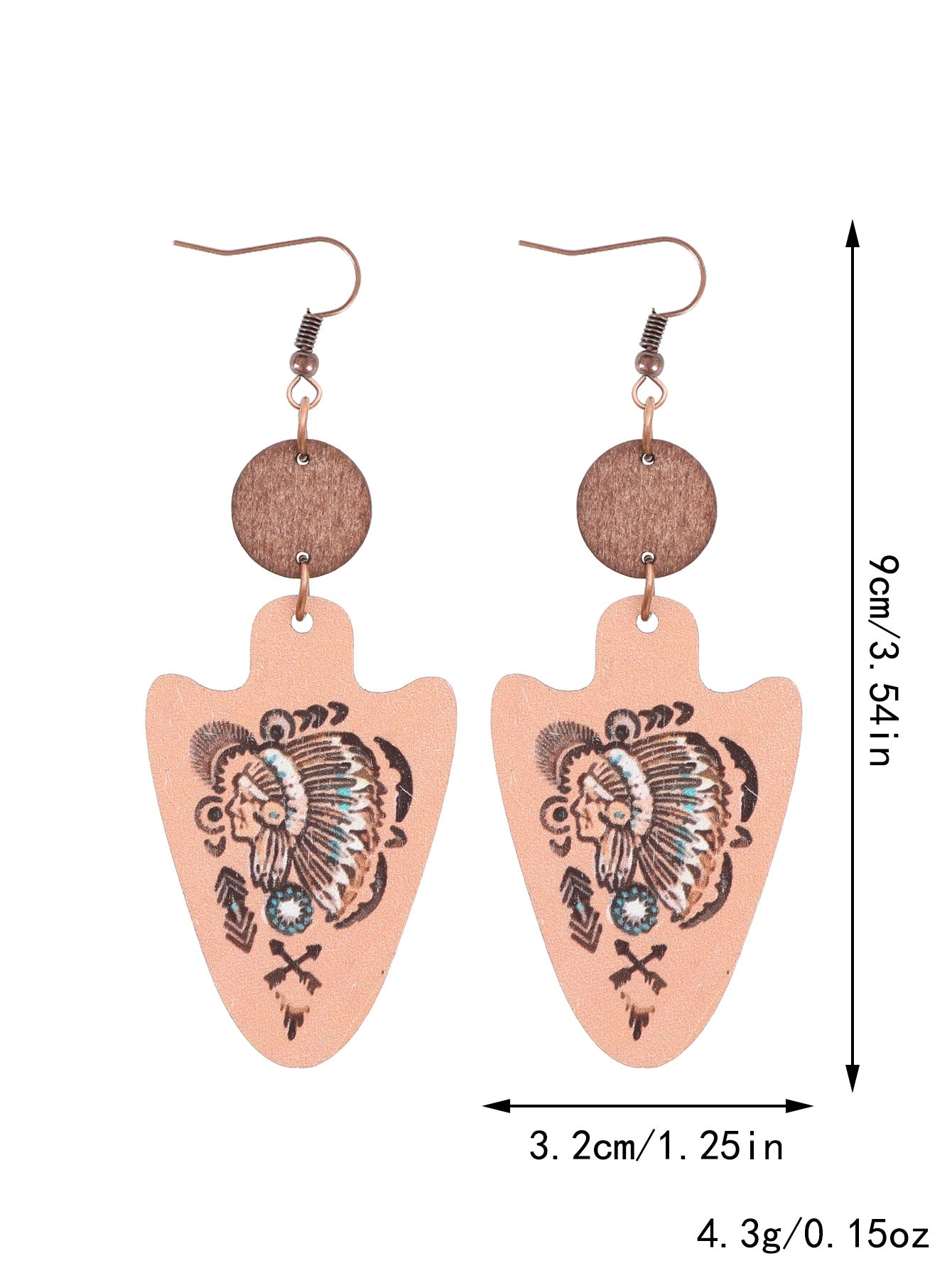 Wholesale Western Style Cactus Bull Head Wooden Earrings