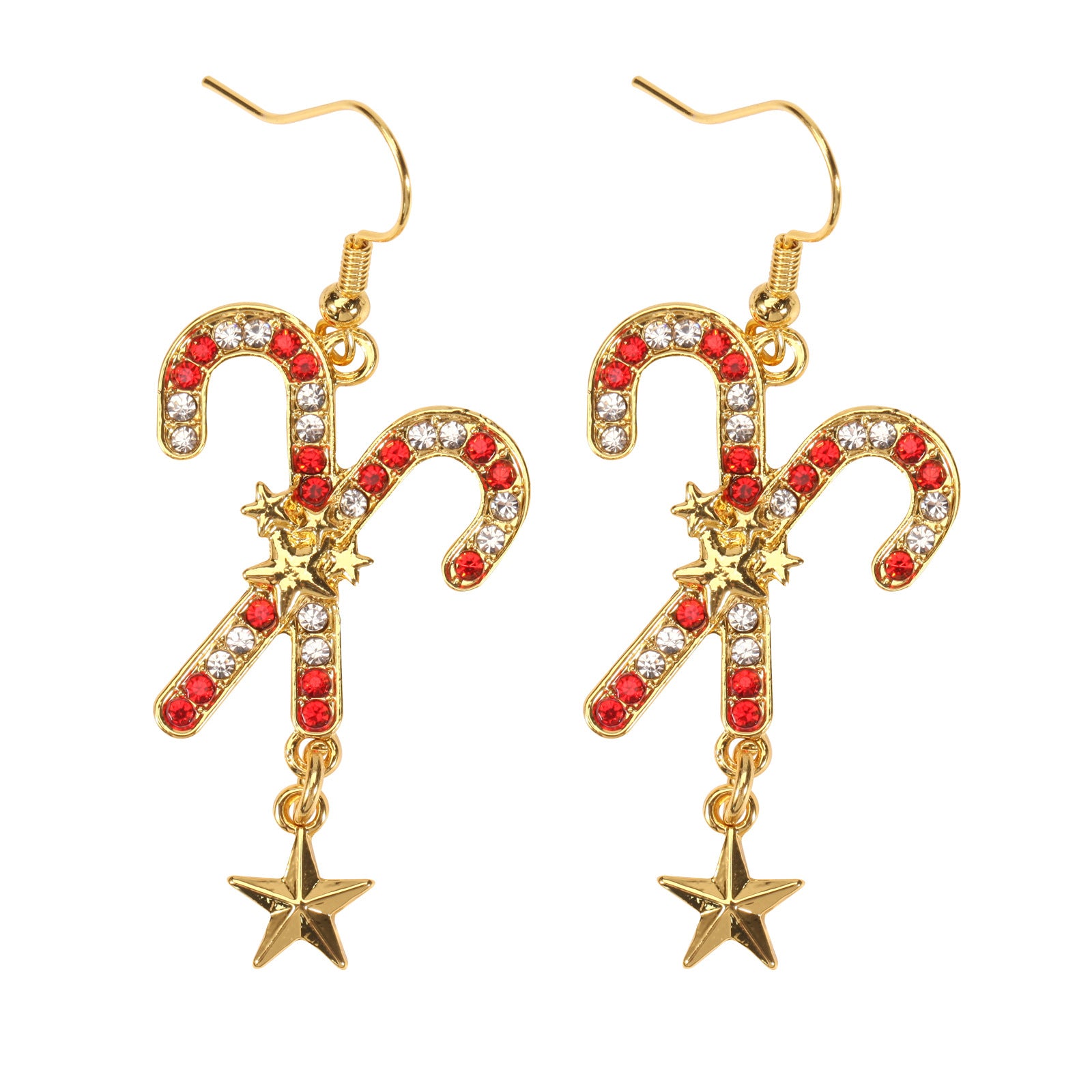 Wholesale Christmas Snowflake Cane Antler Earrings